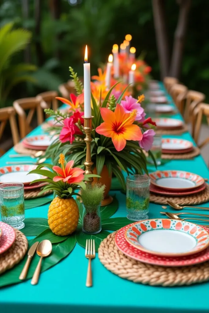 Tropical Paradise Table Setting Image