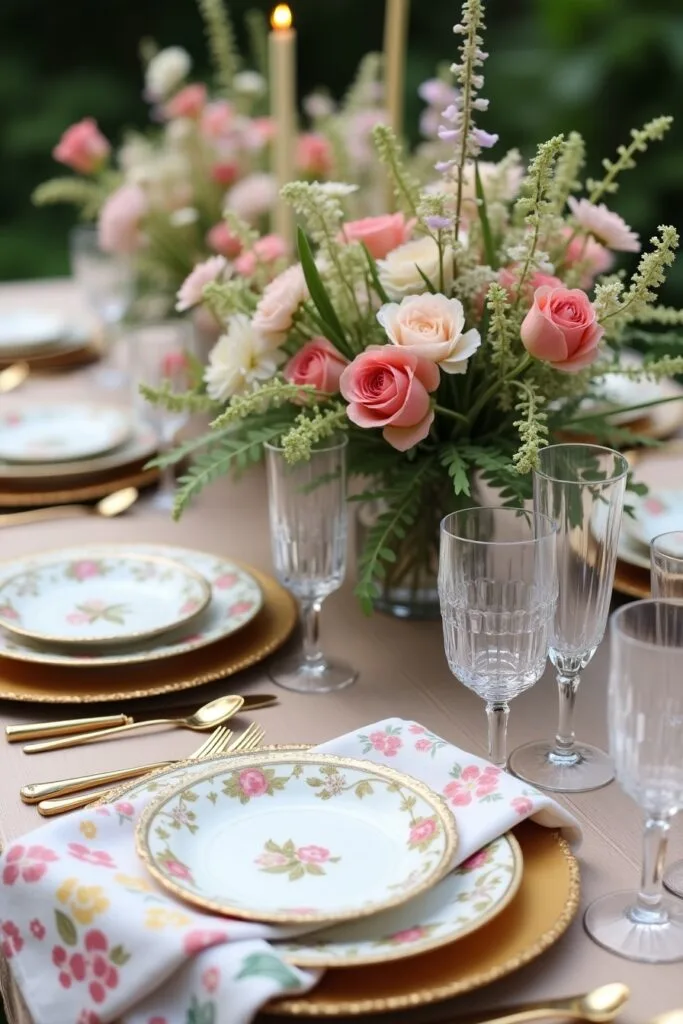 Elegant Spring Florals Table Setting Image