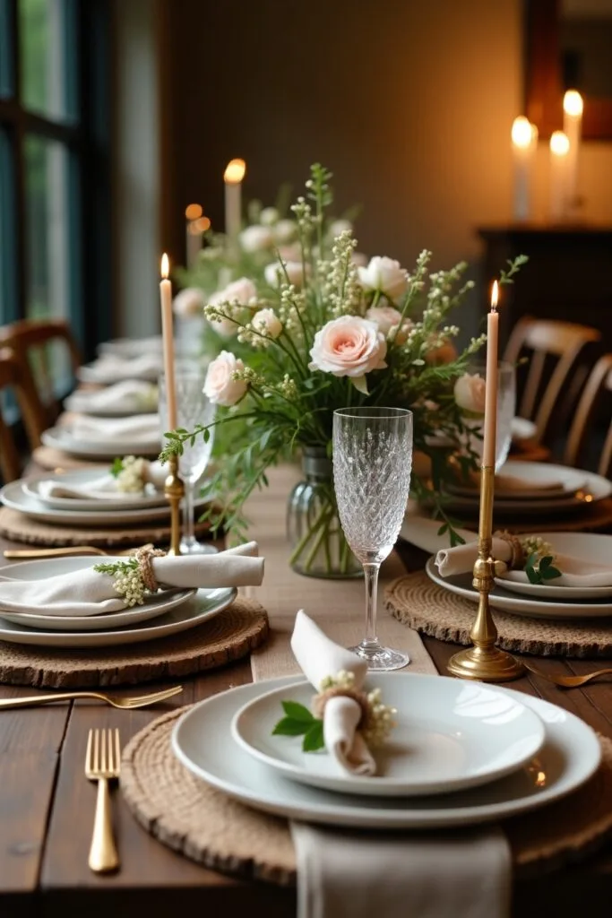 Rustic Elegance with Glamour Table Setting Image