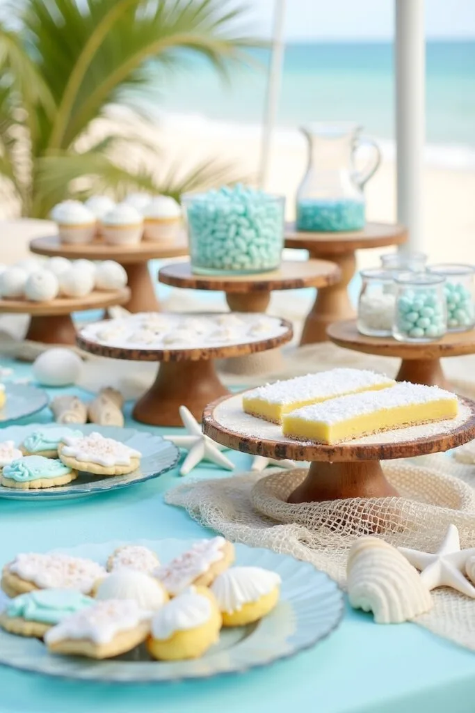 Summer Beach Dessert Table Setting Image