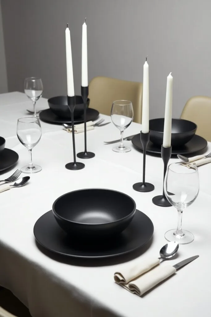 Modern Minimalist Party Table Setting Pic