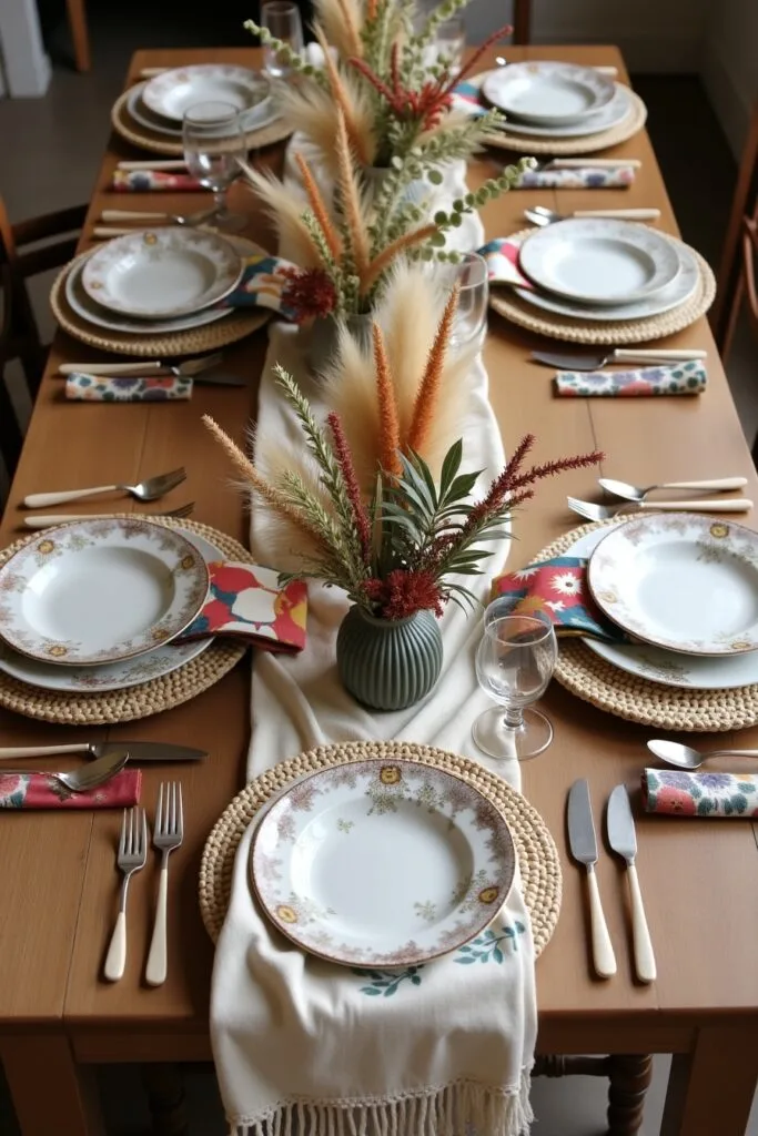 Boho Chic Vibes Table Setting Pic
