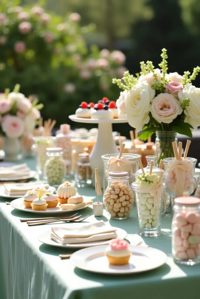 Garden Party Dessert Table Setting Image