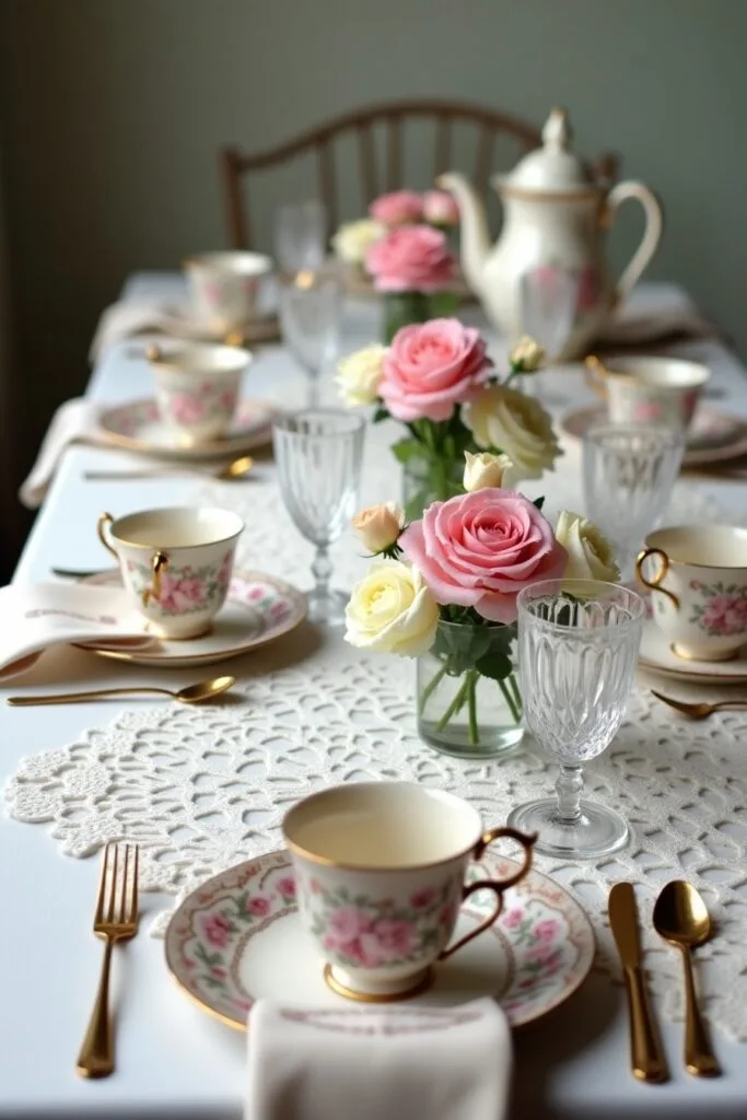 Vintage Tea Party Table Setting Pic