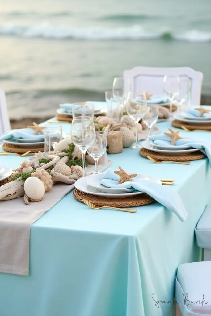 Beachy Coastal Party Table Decoration Pic