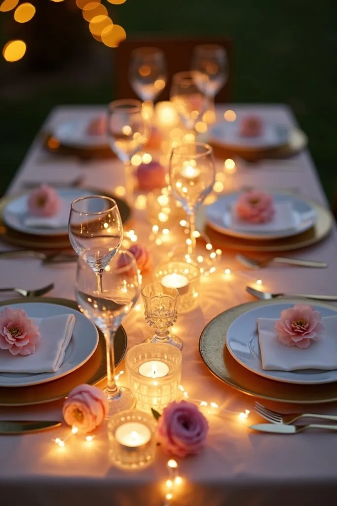 Fairy Light Fantasy Table Setting Pic