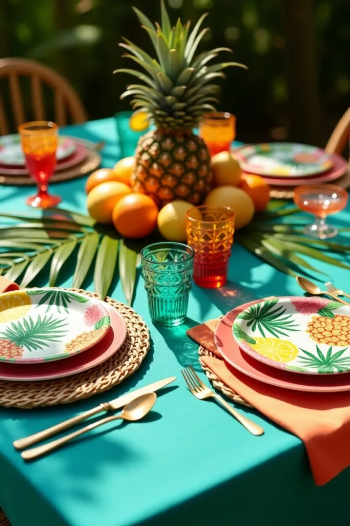 Tropical Paradise Table Setting Image