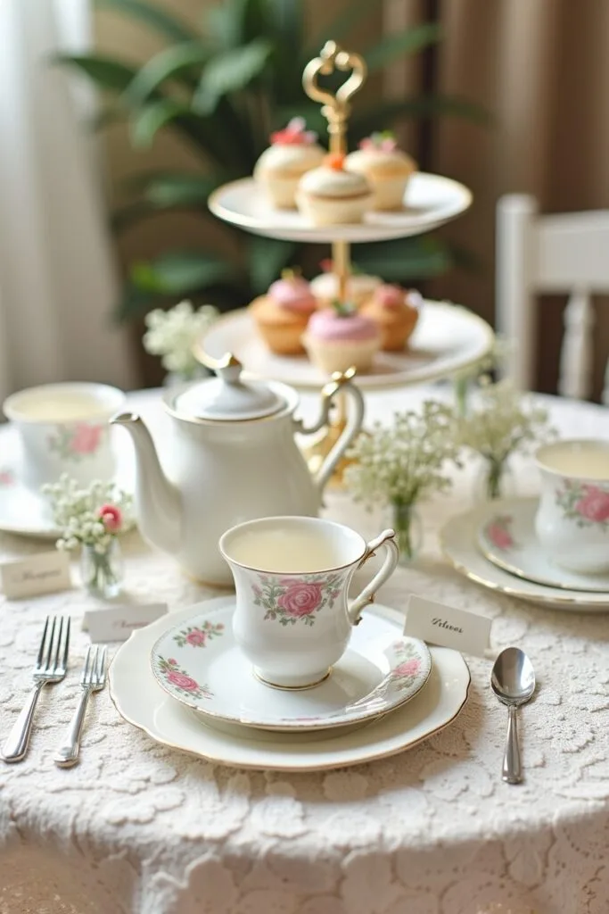 Vintage Tea Party Table Setting Ideas Pic