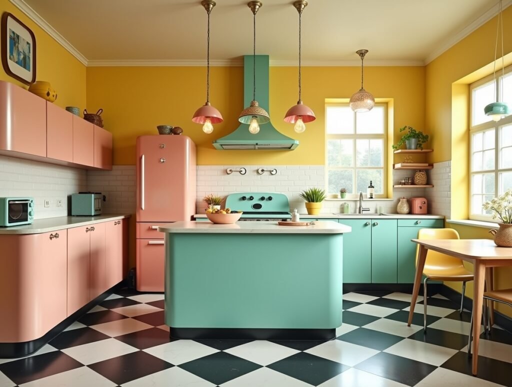 Retro Revival with a Bright Twist Kitchen Idea Pic