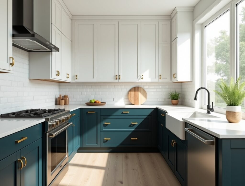 Two-Tone Cabinetry Kitchen Idea Pic