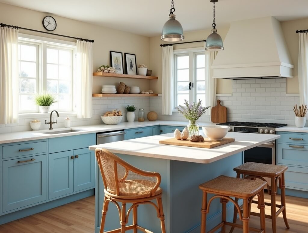Coastal-Inspired Kitchen Summer decor ideas pic