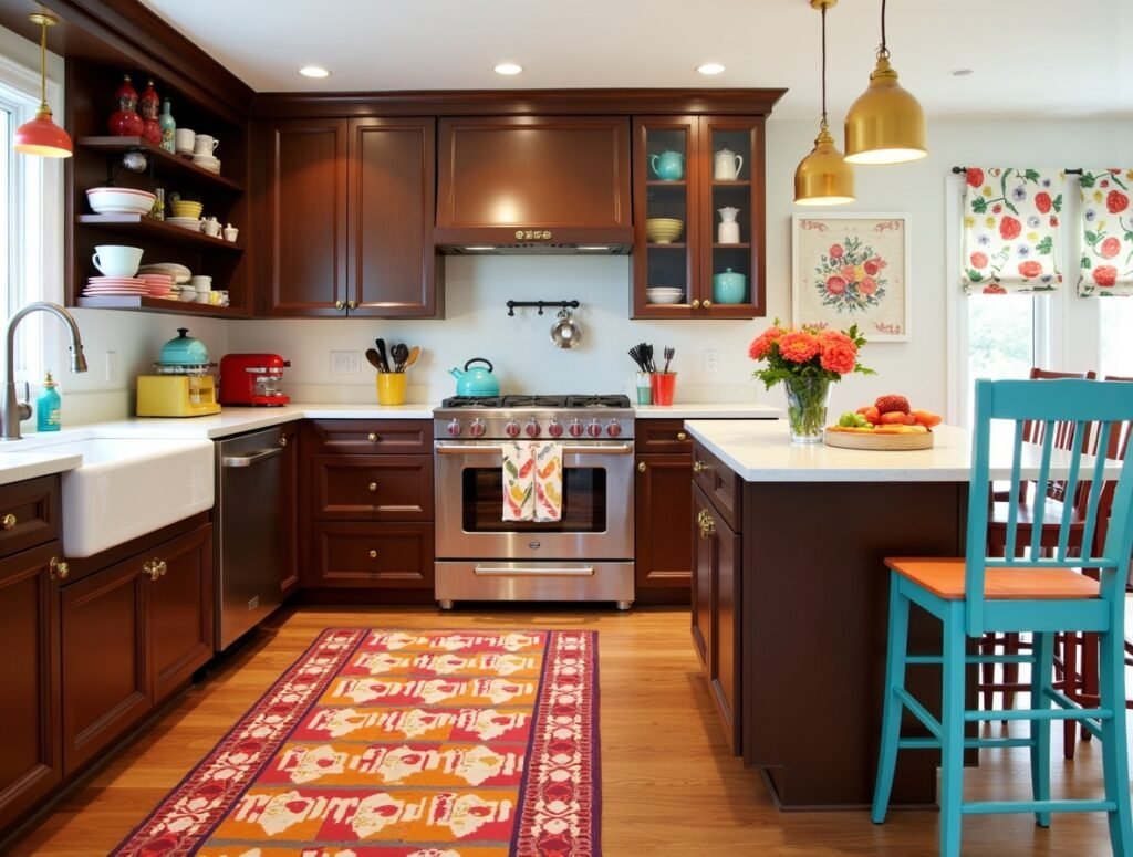 Pop of Color Theme Kitchen Decor Idea Pic