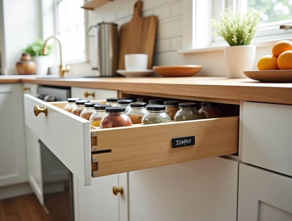 Spice Drawer Organizer Kitchen decor idea diy pic