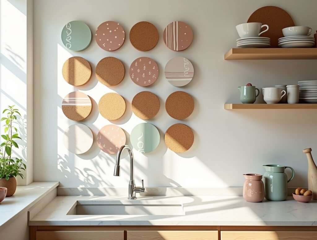 Cork Trivet Wall Art Kitchen decor idea diy pic
