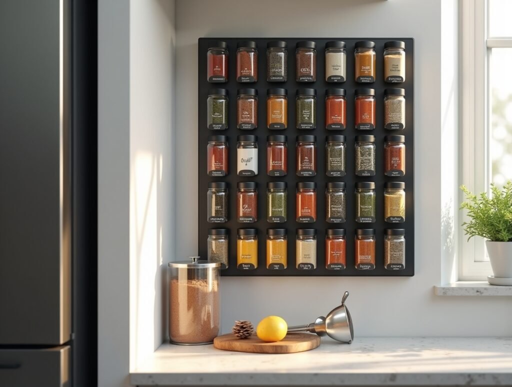 Magnetic Spice Rack Wall kitchen decor pic