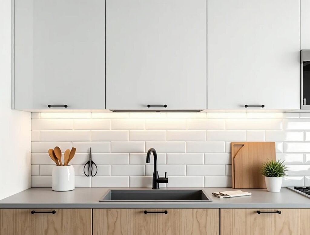 Peel-and-Stick Backsplash kitchen decor pic