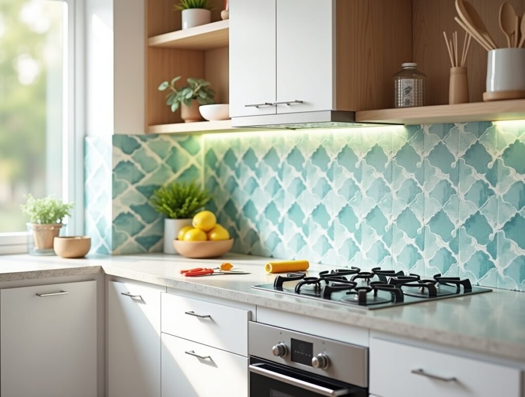 Bright Backsplash kitchen decor idea pic