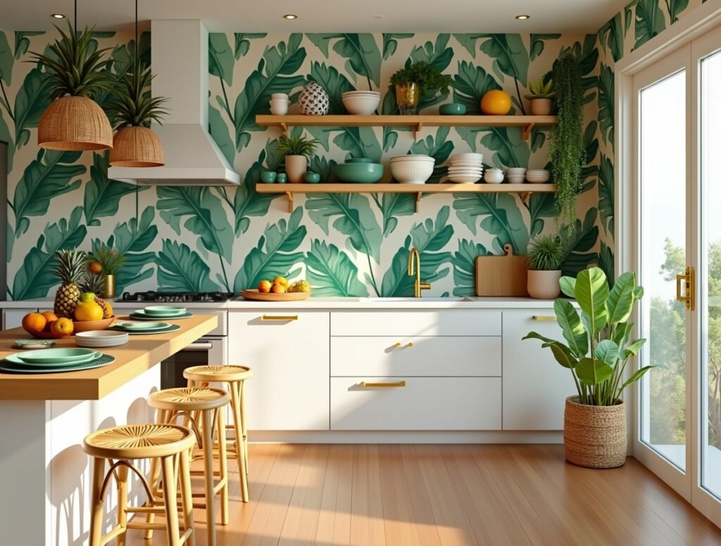 Tropical-Inspired Kitchen decor ideas beach house Pic