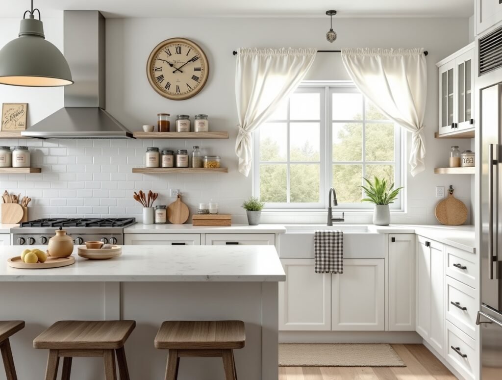 Vintage Touches White Kitchen Decor Ideas Pic