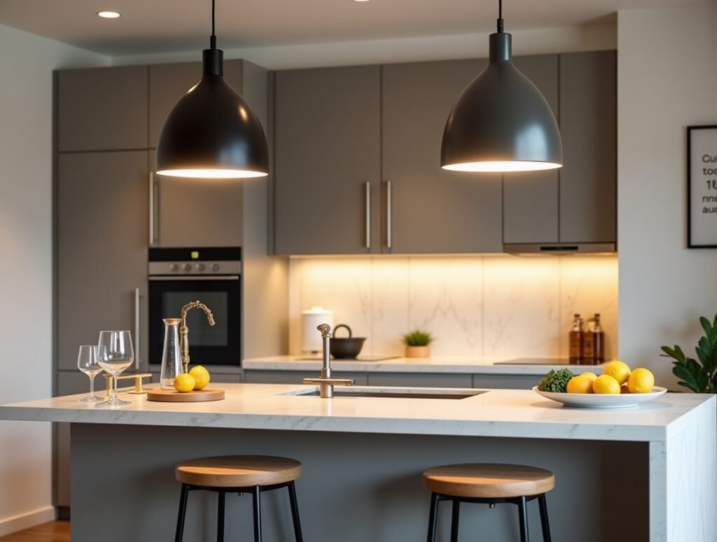 Pendant Lighting Over the Counter kitchen decor pic