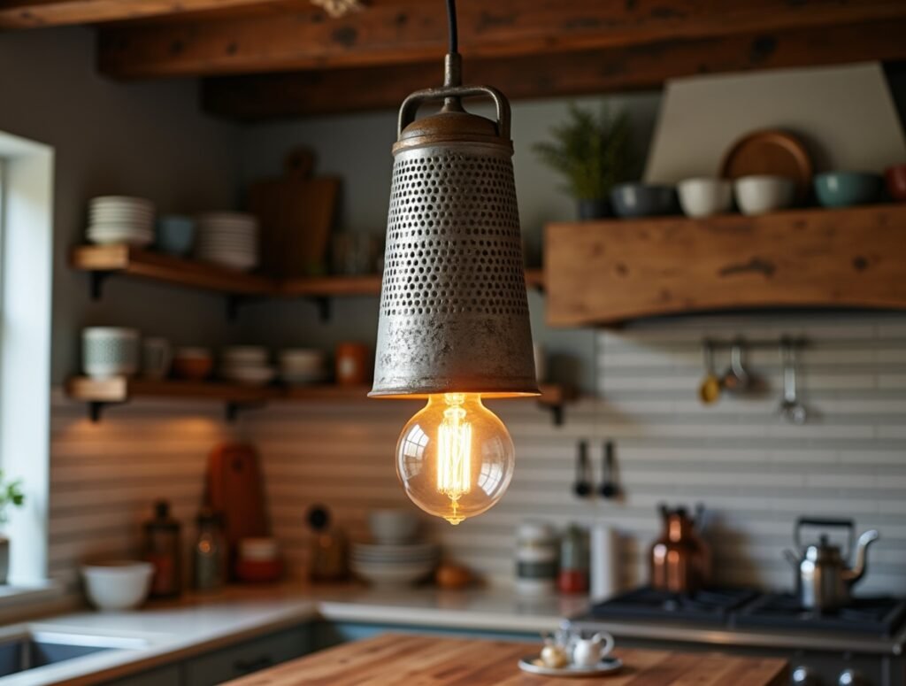 Vintage Grater Light Fixture Kitchen decor diy Pic