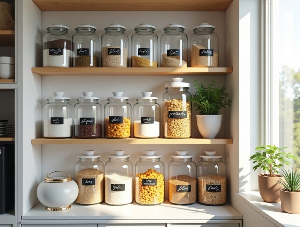 Use of Glass Containers kitcen decor image