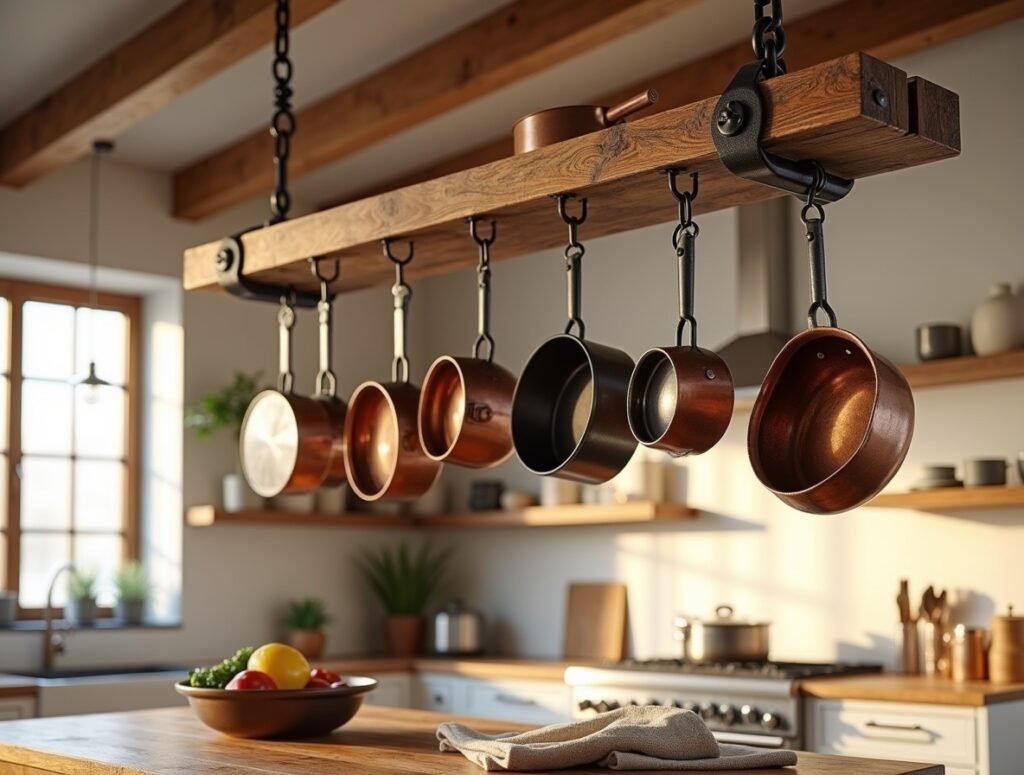 Hanging Pot Rack Kitchen Decor Idea Diy Pic