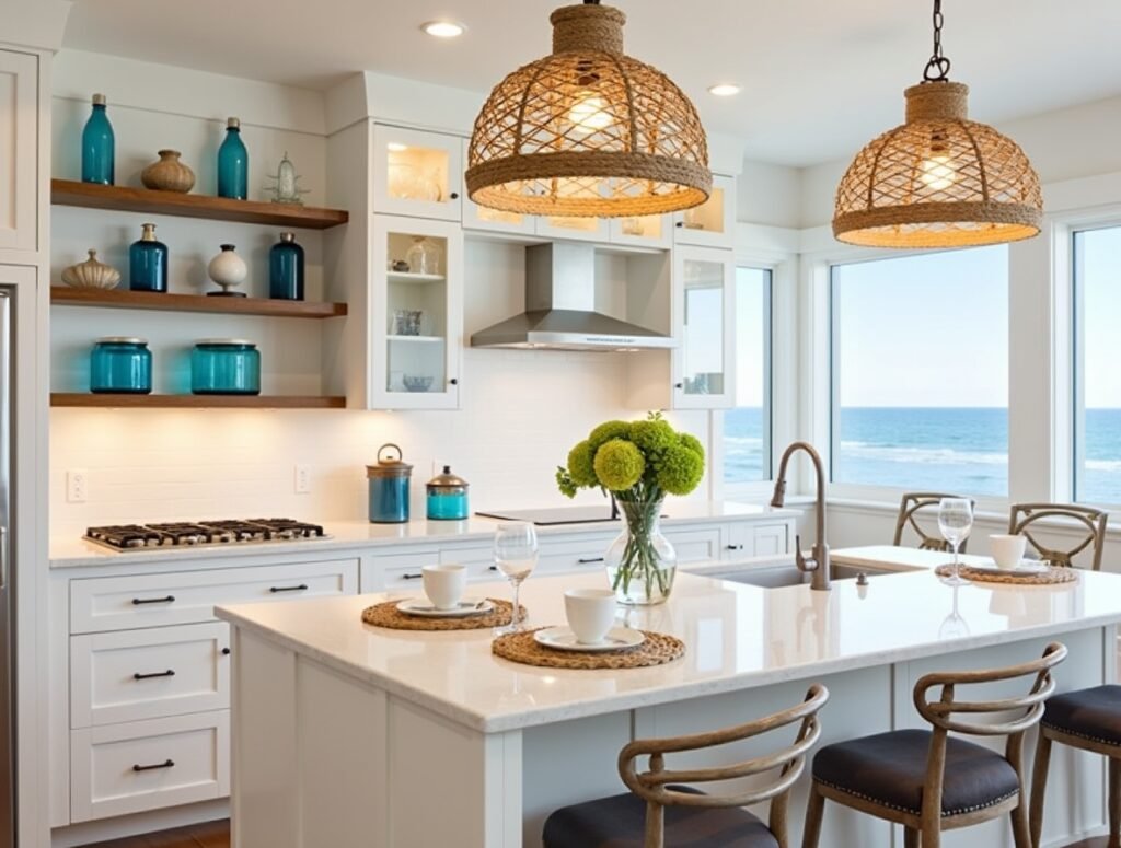 Marine-Inspired Lighting Kitchen decor ideas beach house Pic