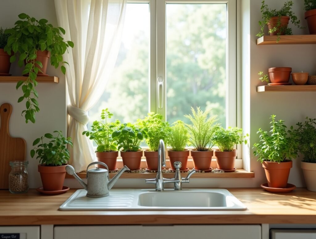 Garden Windowsill Summer Kitchen decor idea pic