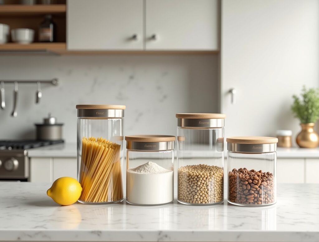 Glass Canister Collection counter kitchen decor pic