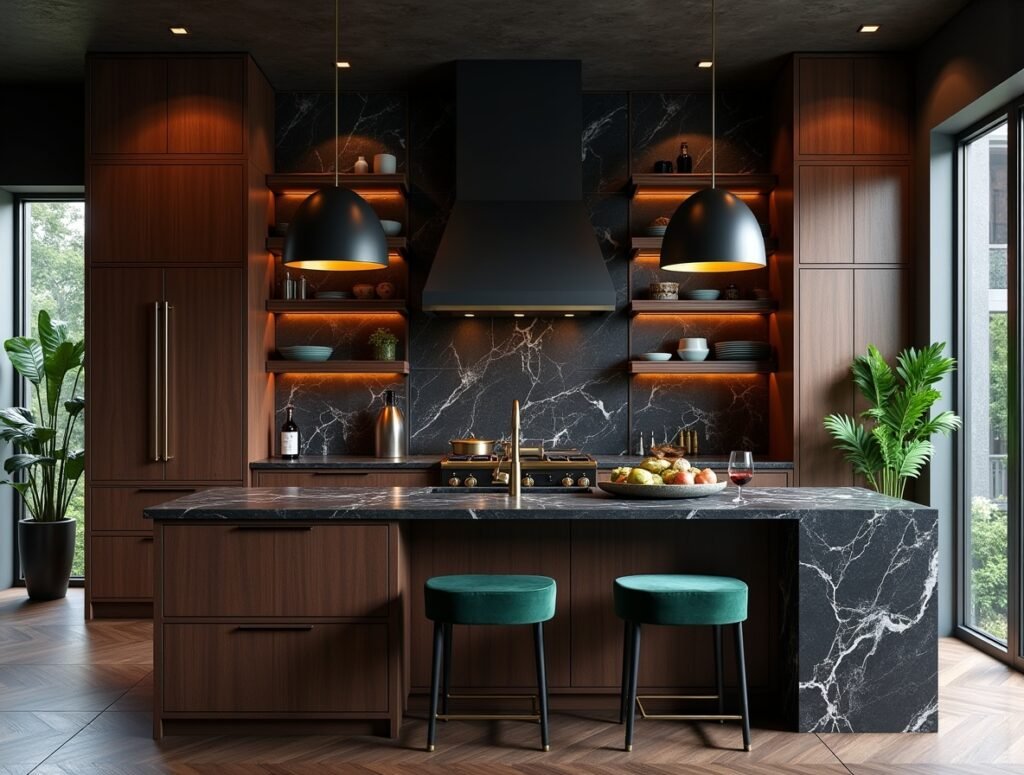 Moody and Sophisticated Kitchen Decor Idea Pic