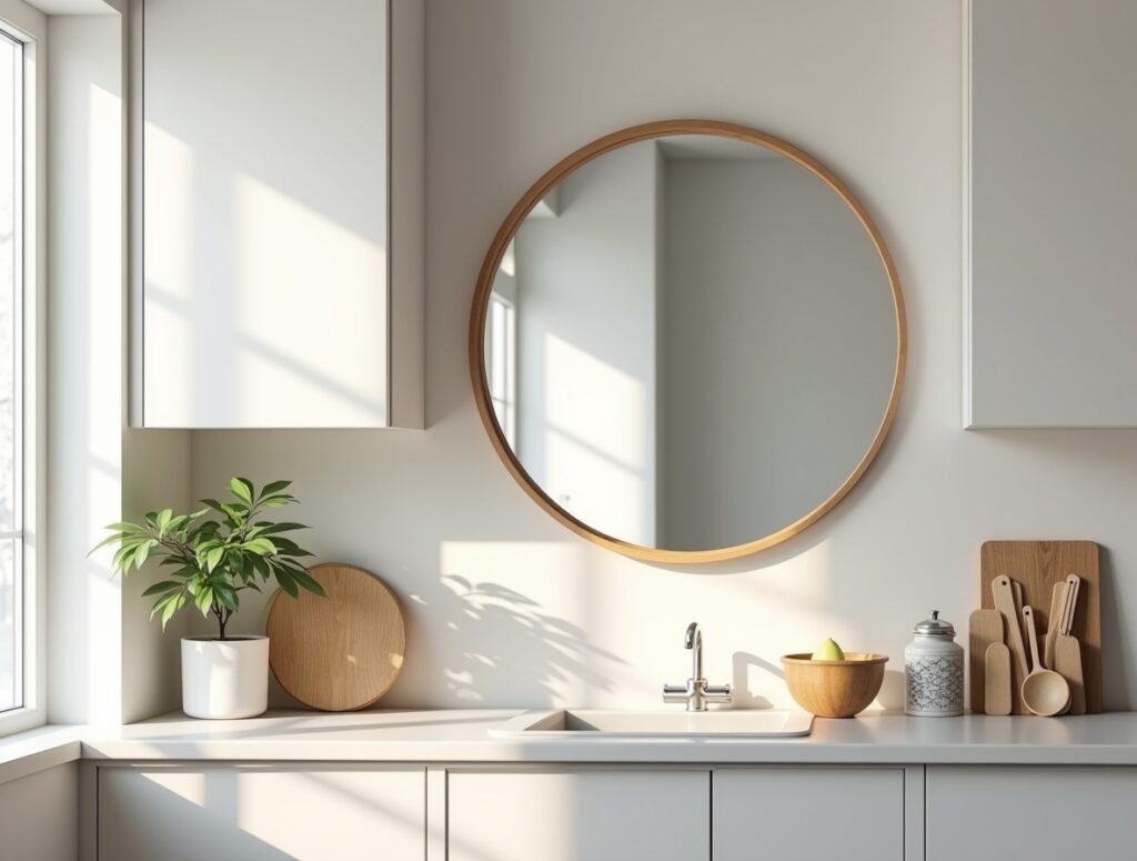 Use Mirrors to Expand the Space kitchen decor pic